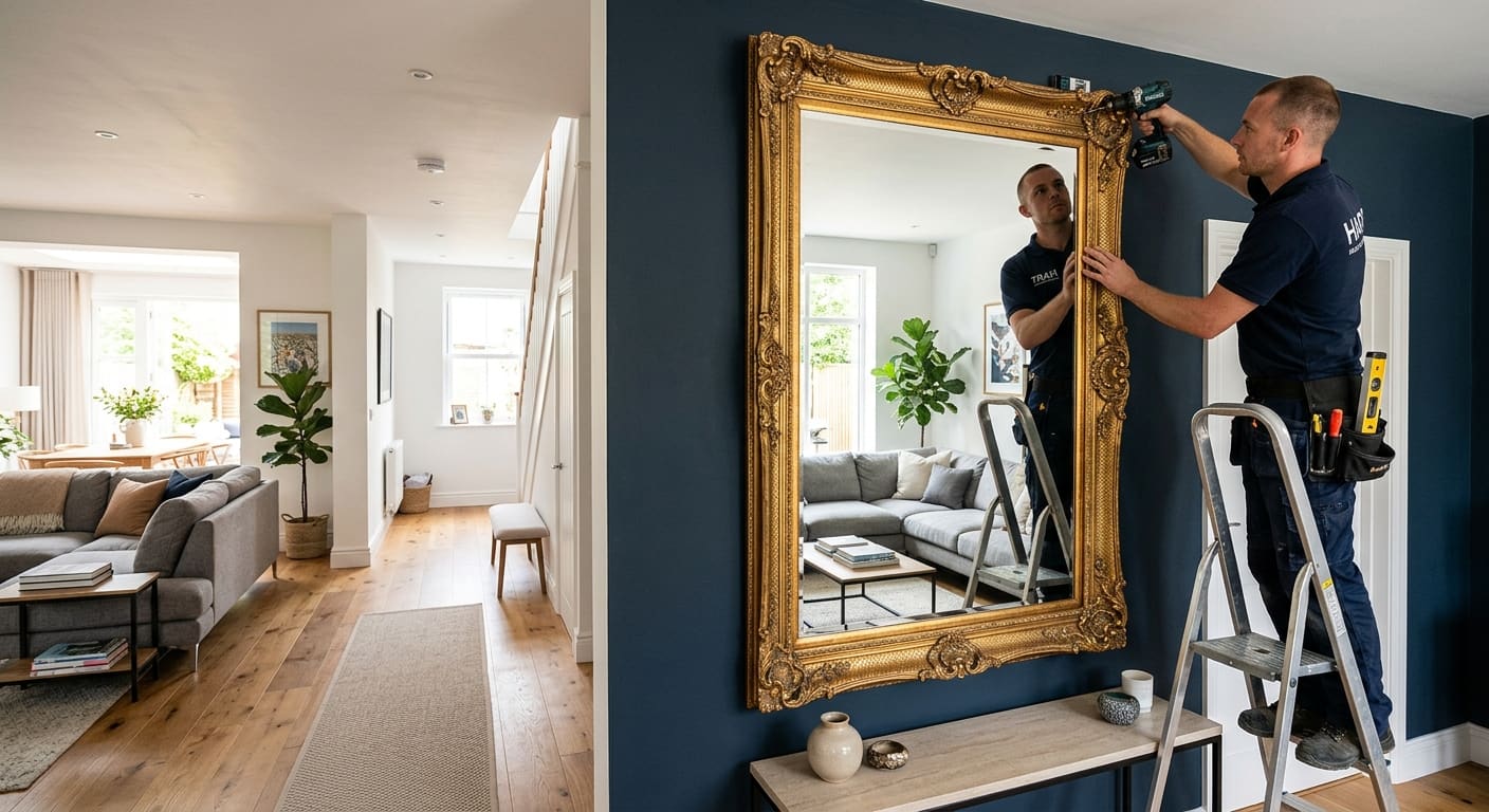 Mirror Installation on a job site in the DMV