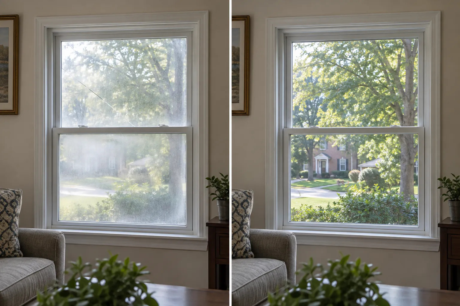 Before glass repair in McLean